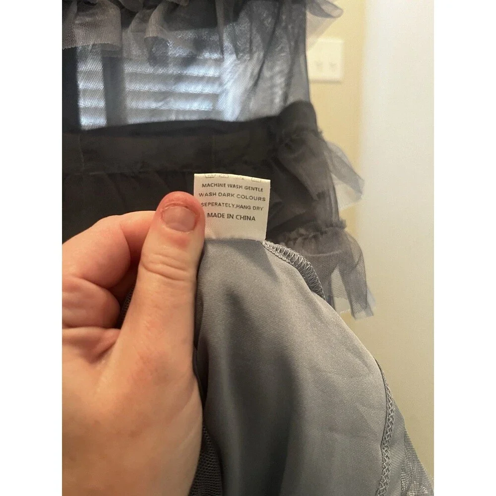 GEORGIA MINI DRESS - SMOKY BLUE- VELVI- Xsmall - Picture 10 of 14